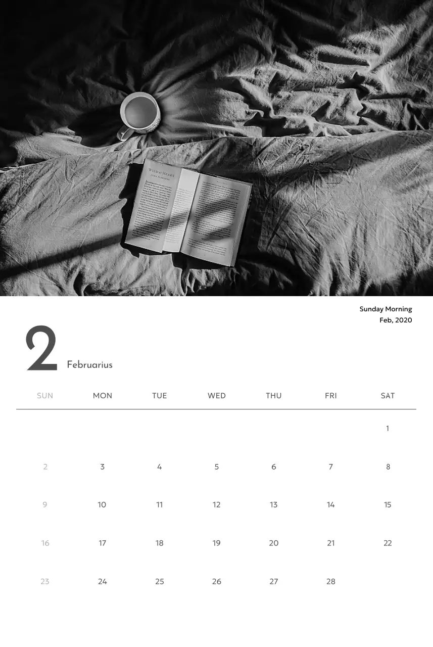 Kalender foto dengan nuansa perkotaan yang bersih
