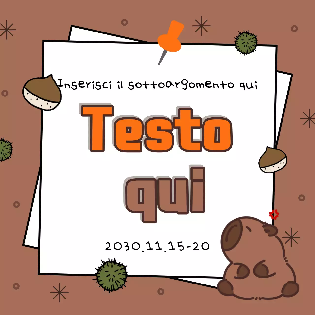 Copertura autunnale in marrone e arancione