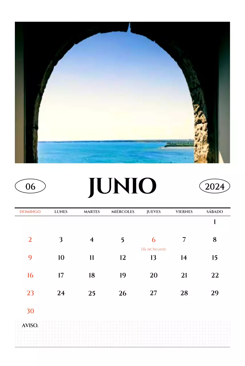 Calendario de pared de estilo sencillo con concepto de fotografía de viajes emocional en blanco y negro