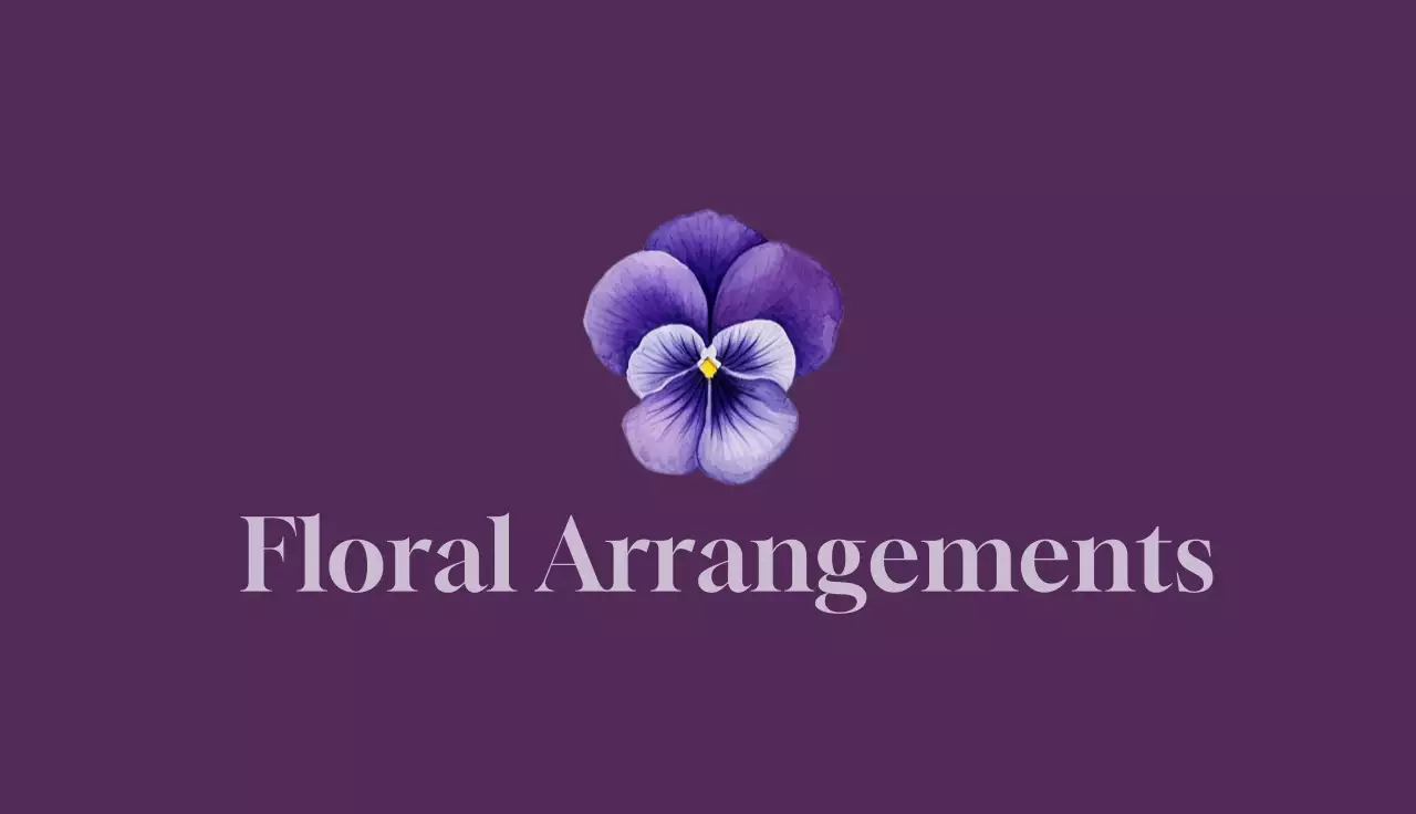 Purple Elegant Floral Business Card