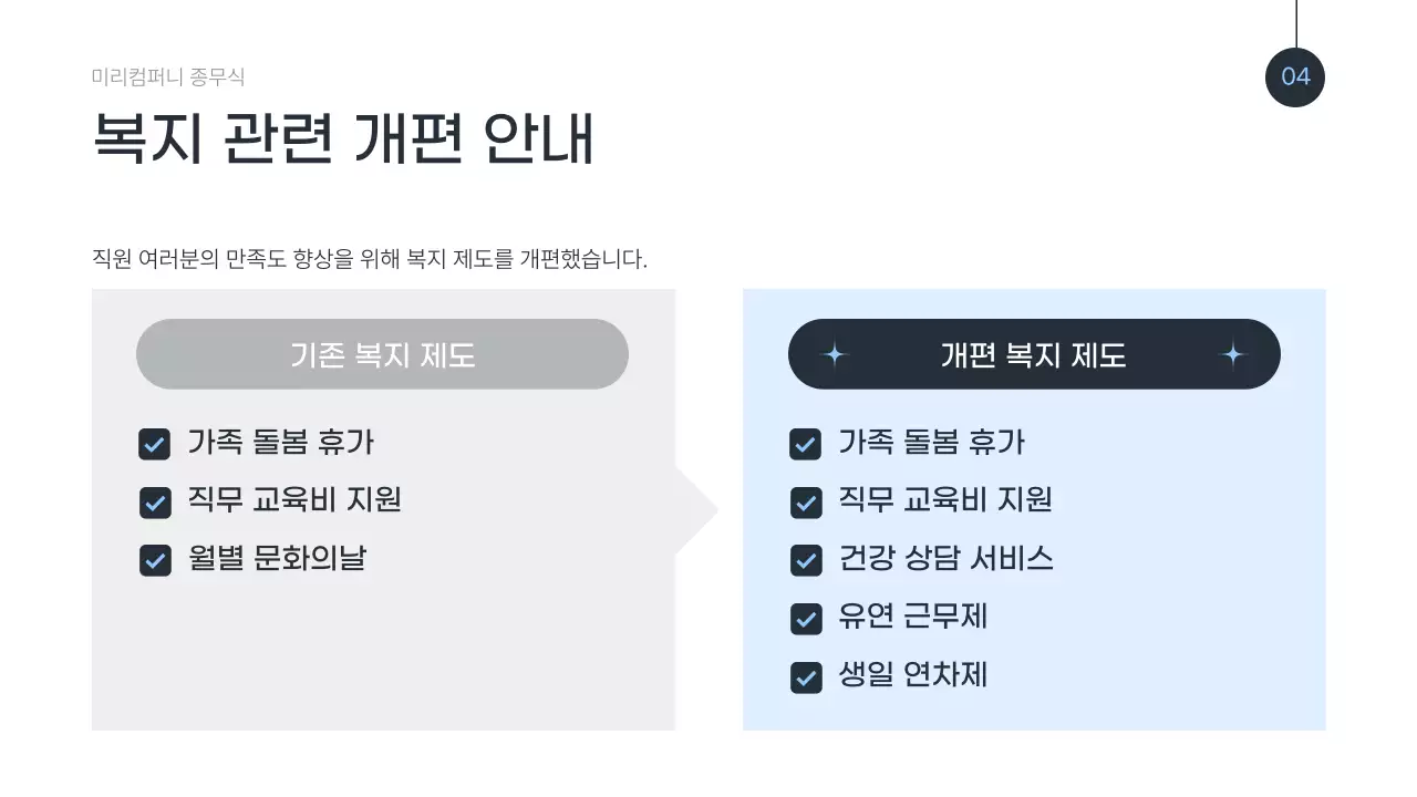 파랑 모던 연말 종무식 기념