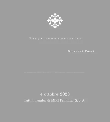 Targa classica su commissione con motivo