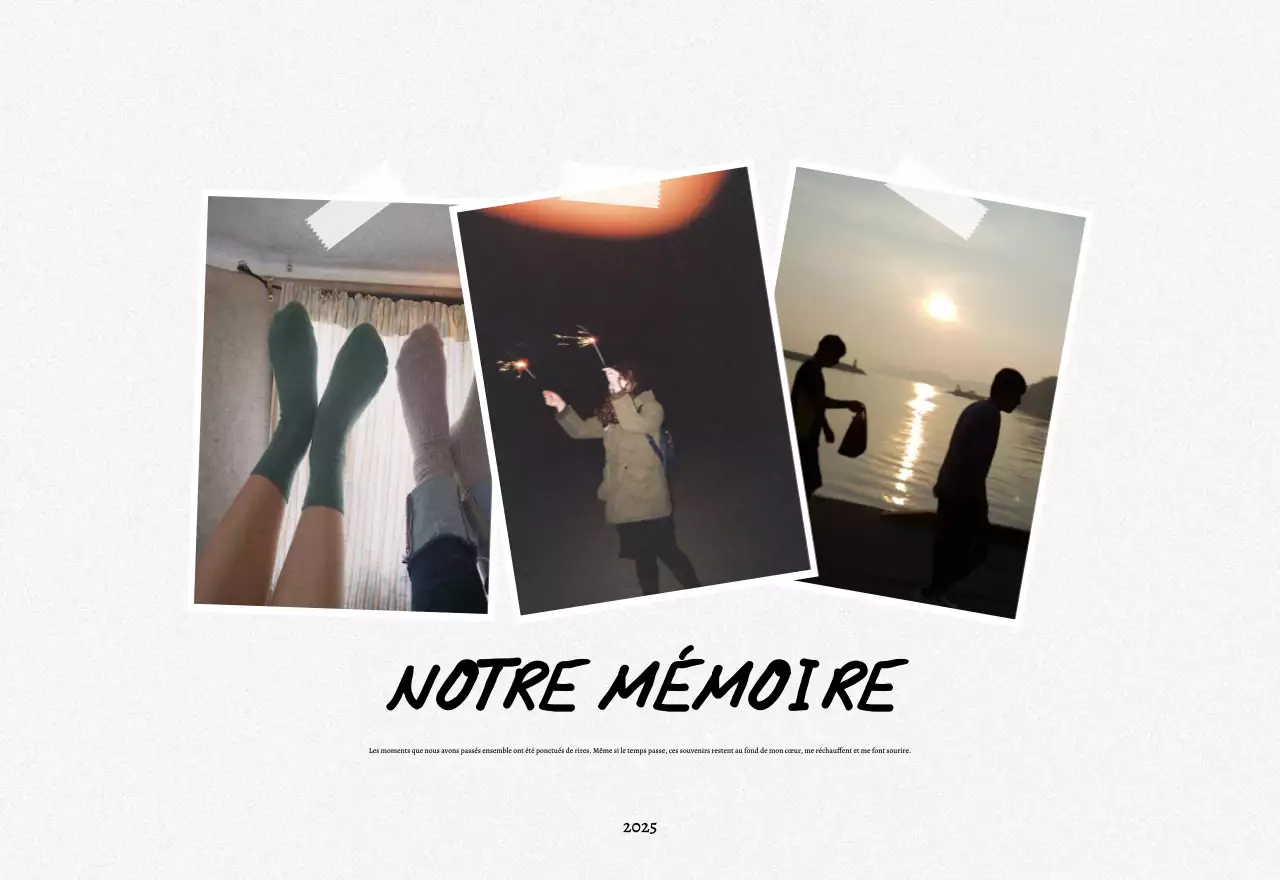 Calendrier photo souvenirs vintage avec cadres photo