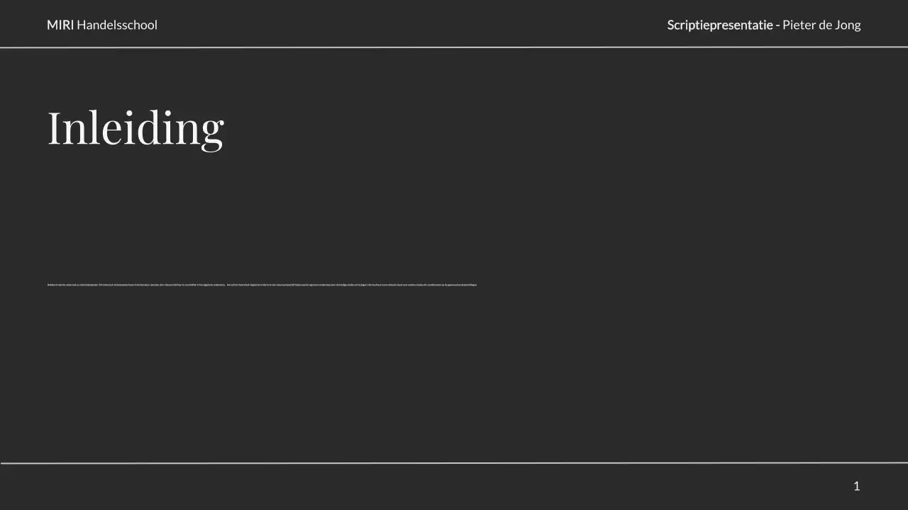 neutrale elegante scriptiepresentatie