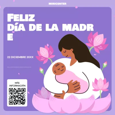 Anuncio estético morado para el Día de la Madre