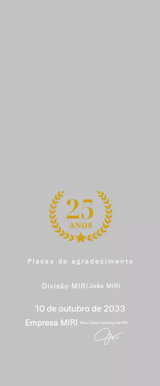 Placa de agradecimento elegante