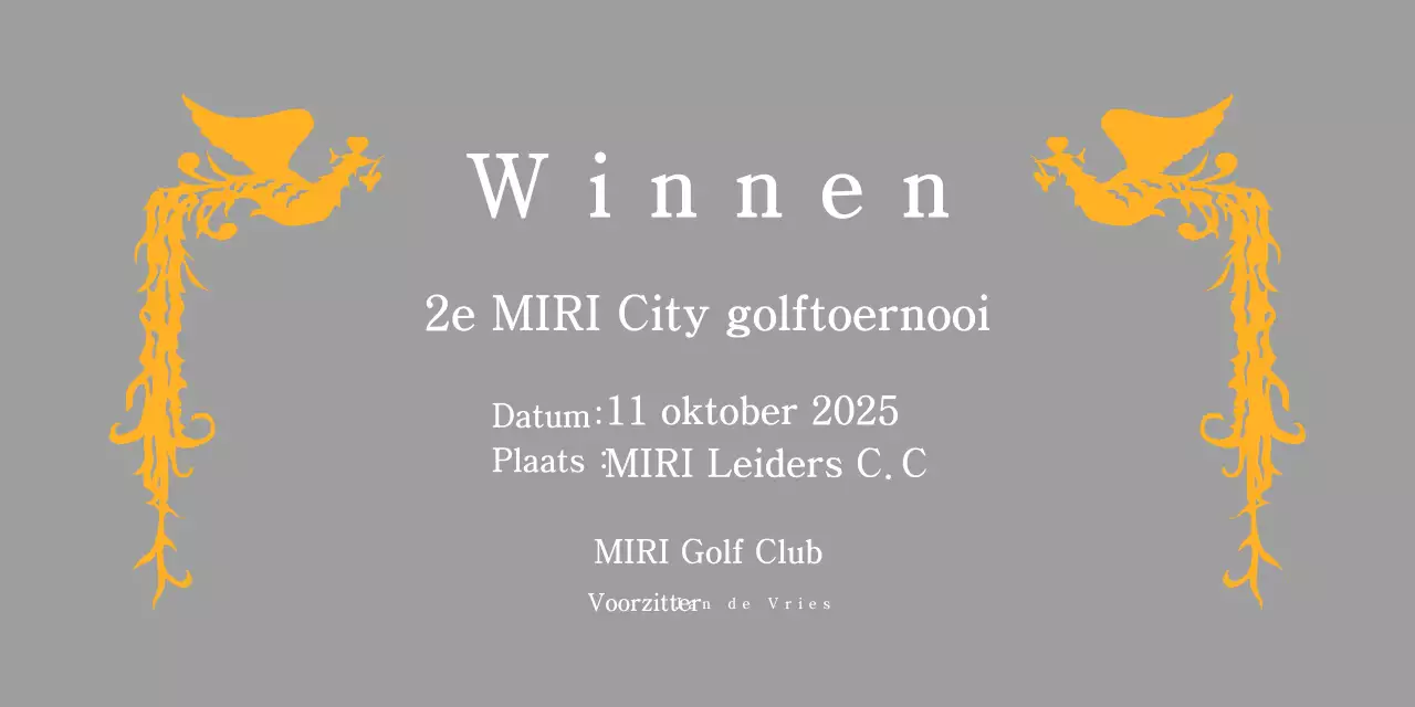 Klassieke golftoernooitrofee met kleurrijke feniksdecoratie