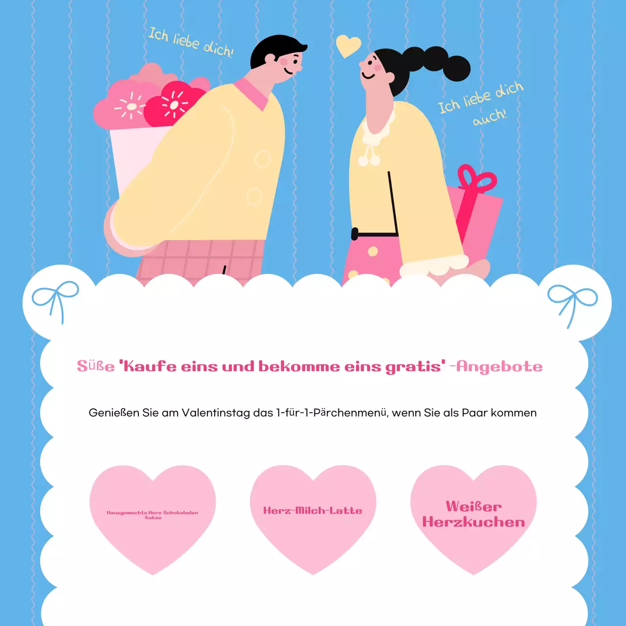 Hellblaue Veranstaltungswerbung