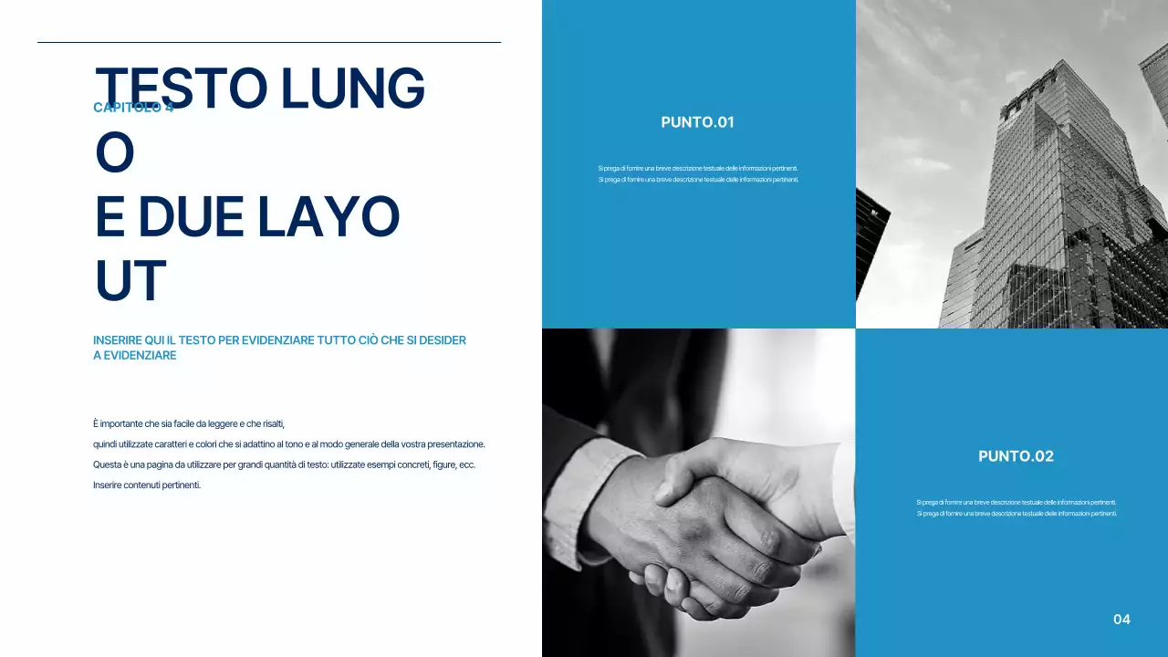 Un semplice piano aziendale globale in bianco e blu