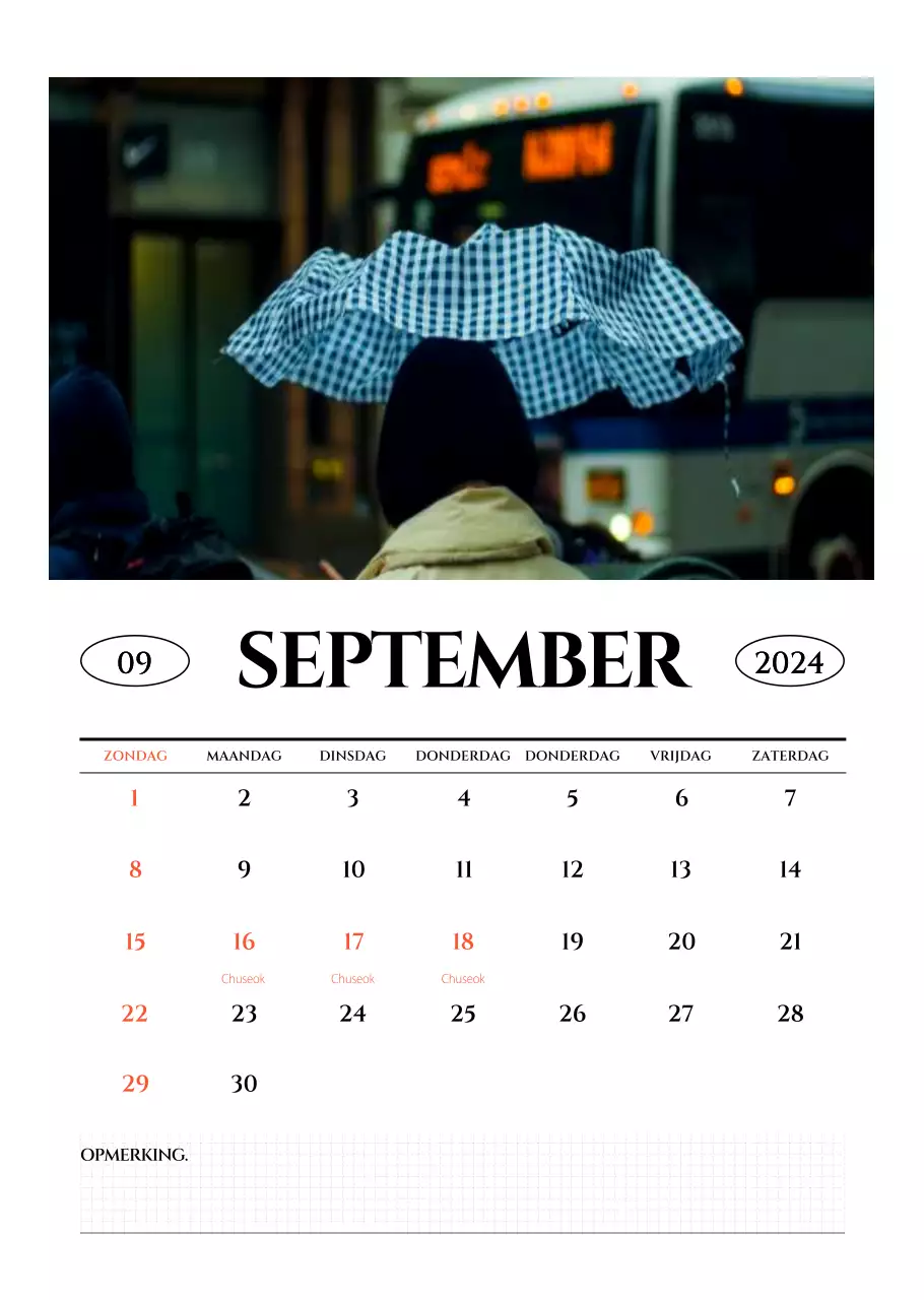 Eenvoudige stijl muurkalender met zwart-wit emotionele reisfotografie concept