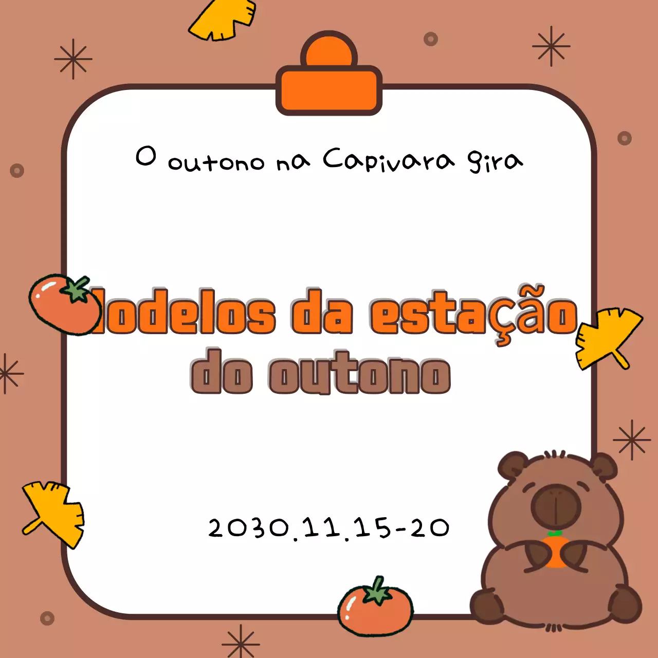 Cobertura outonal em castanhos e laranjas