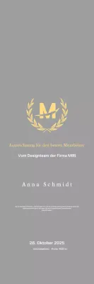 Gepflegte Listungstafel mit Lorbeeren