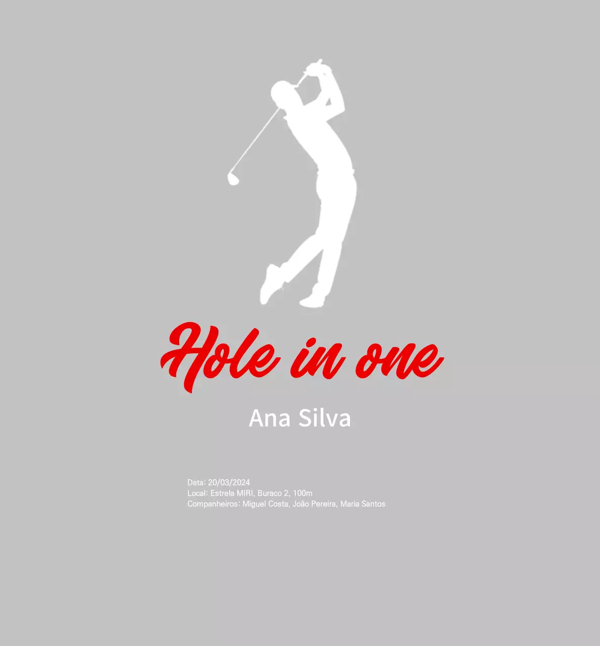 Comemorativo de Golfe Simples Cinzento