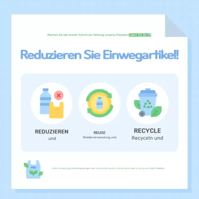 Hellblaue einfache Umweltschutzkampagne