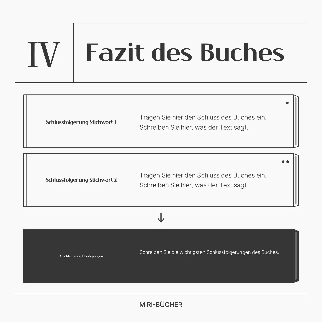 Eine einfache Buchzusammenfassung in schwarz-weiß