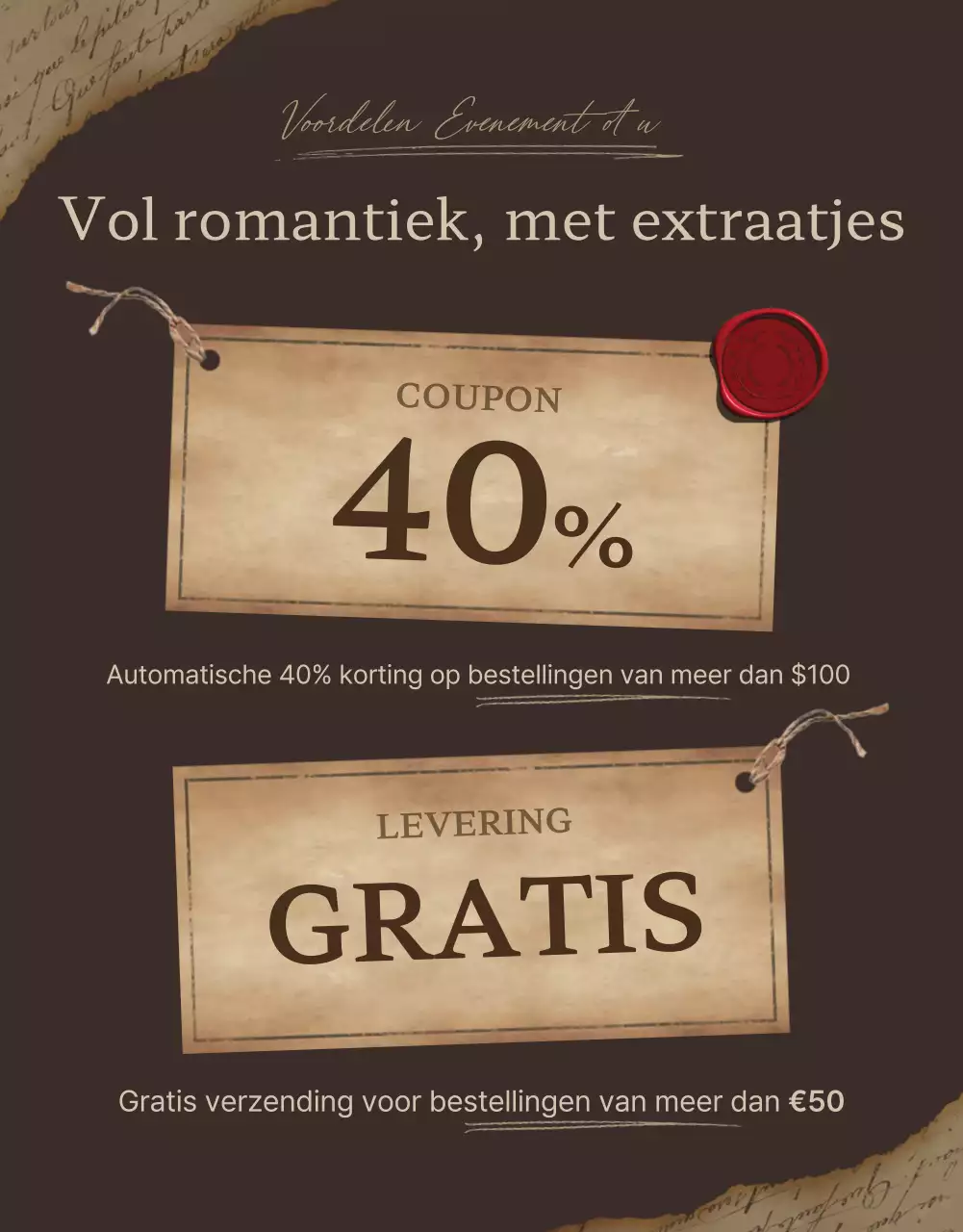 De verkoop van bruine, vintage mode promoten