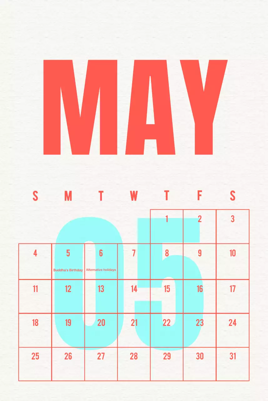 Rayakan Kalender Vintage Biru