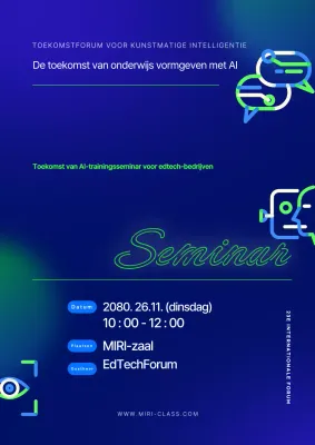 Moderne seminars in blauw promoten