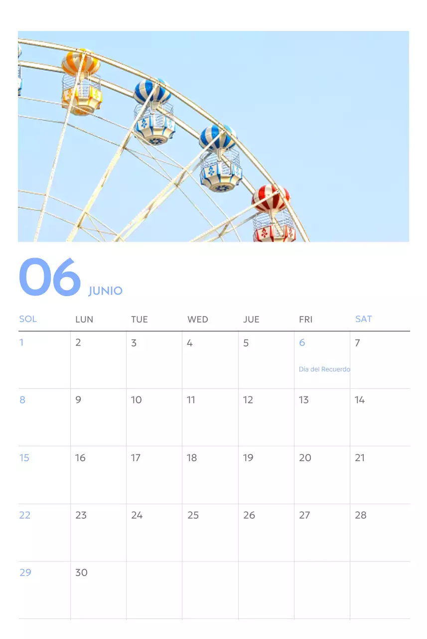 Calendario fotográfico de seguimiento de objetivos con un toque de azul