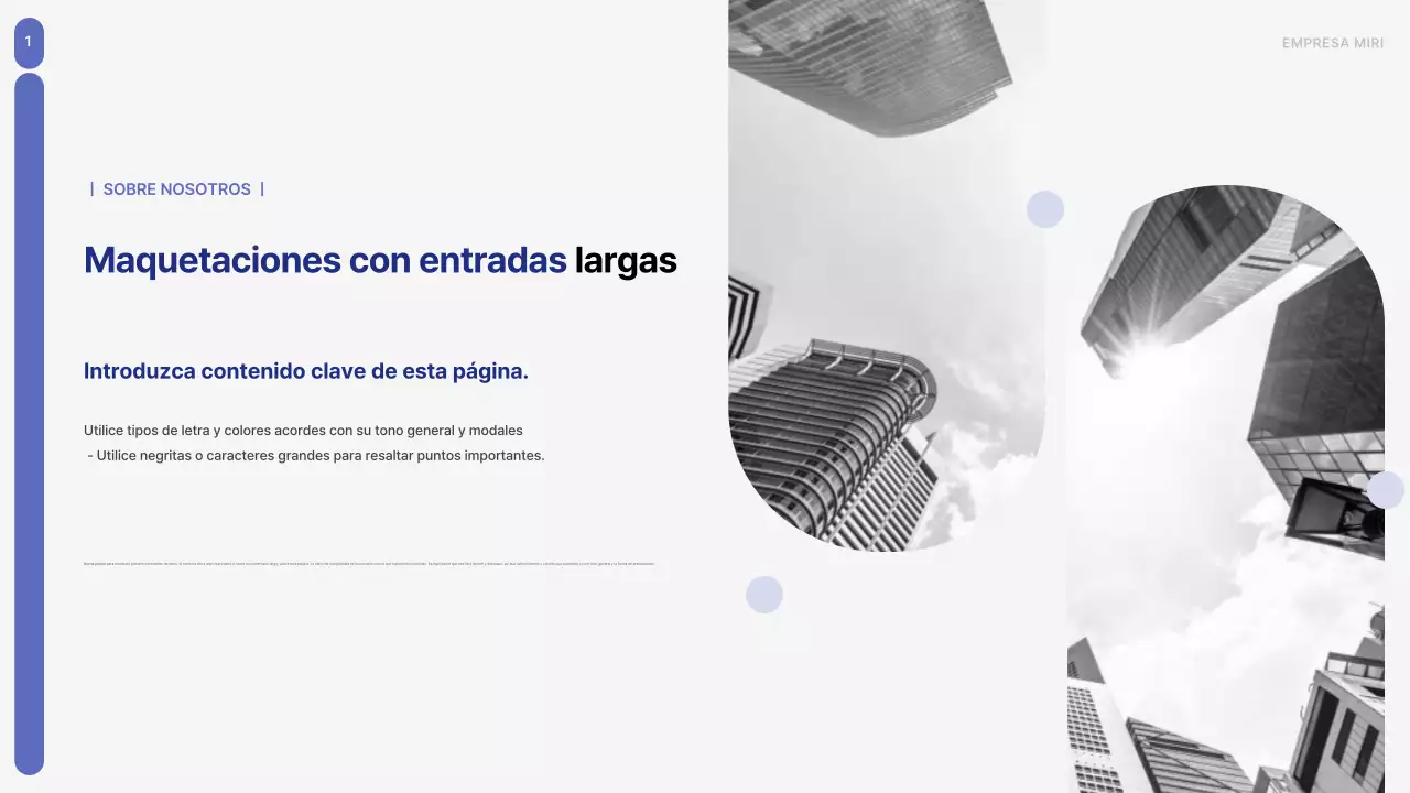 Un sencillo plan de empresa en azul y gris