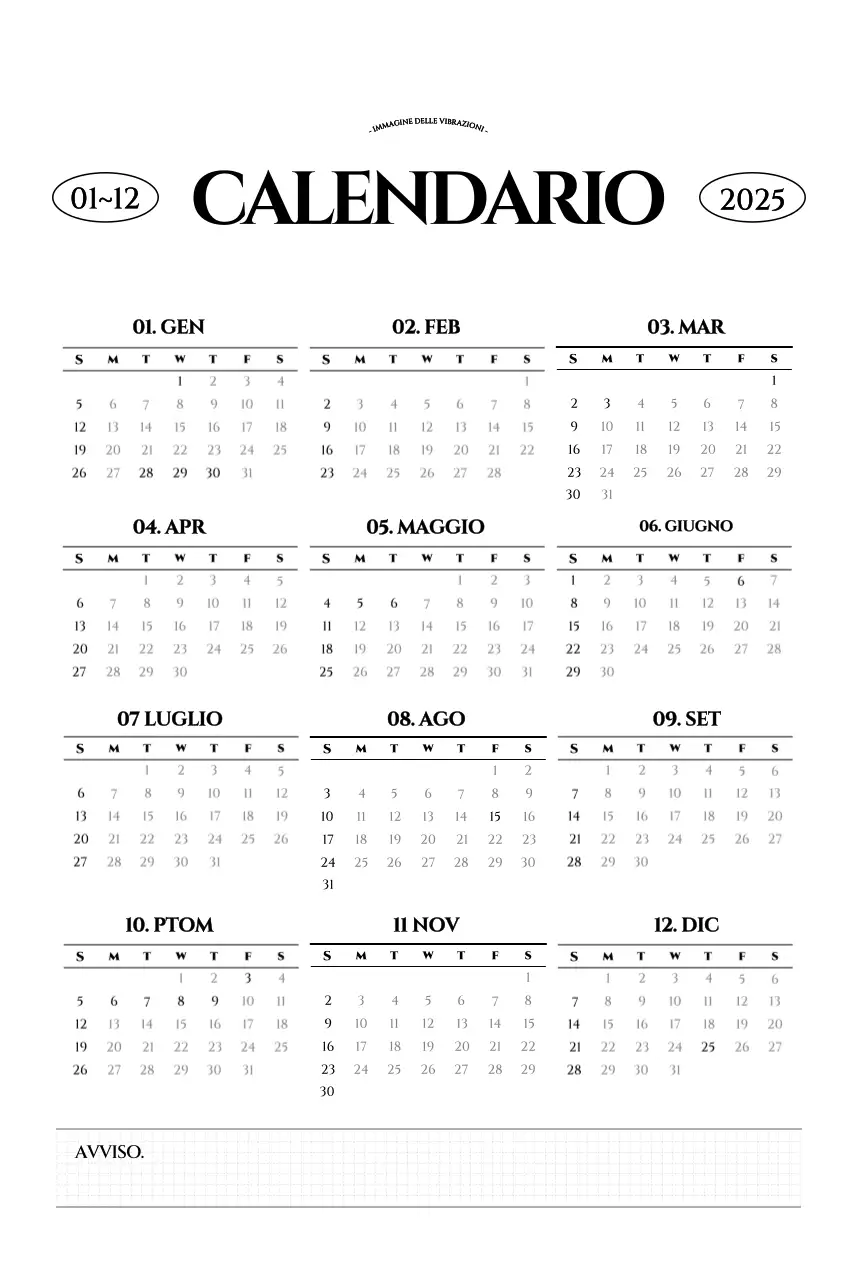 Calendario da parete in stile semplice con concetto di fotografia di viaggio emozionale in bianco e nero