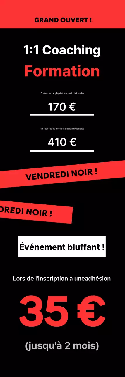 Publicité Fitness stylisée noire