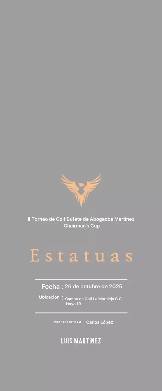 Bonita placa de torneo de golf con un águila