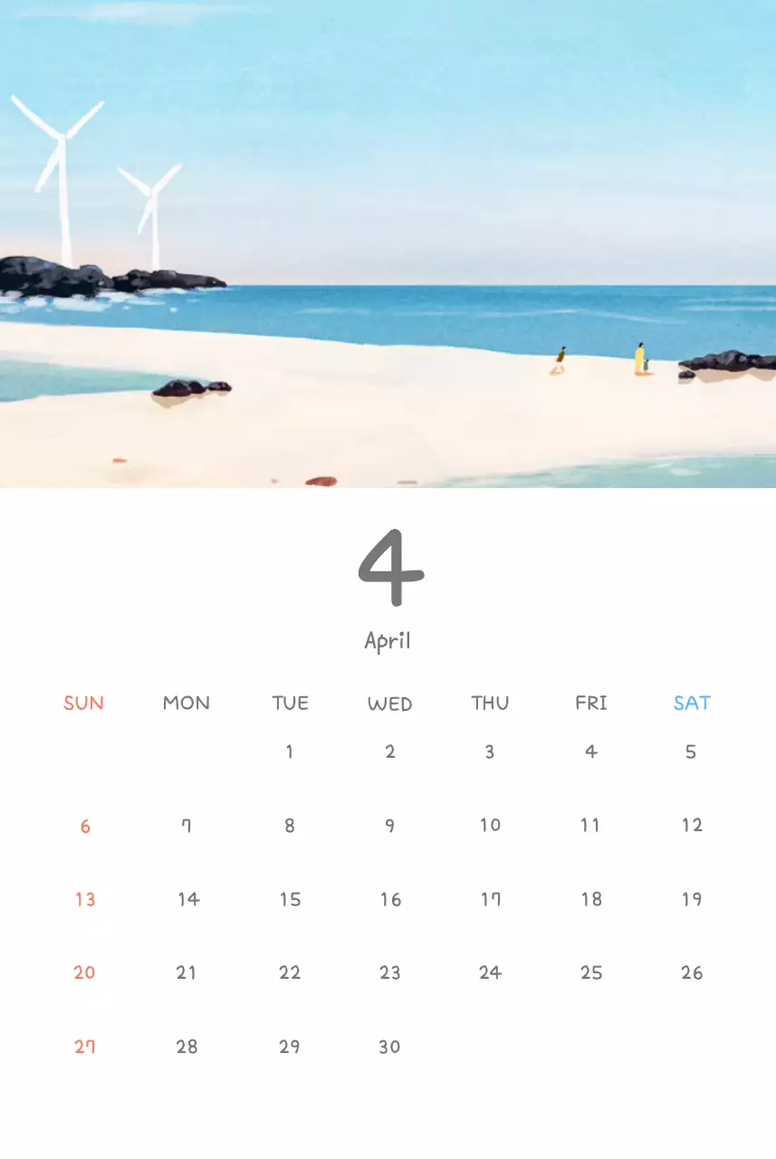 Kalender lucu dengan ilustrasi yang menggemaskan