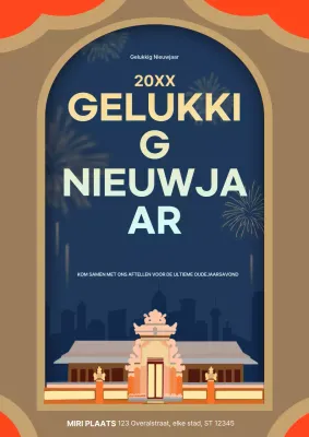 oranje traditionele nieuwjaarsuitnodiging