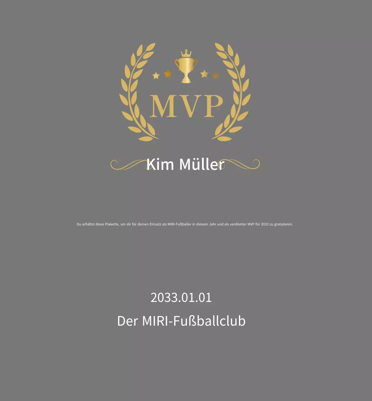 Graue einfache Fußball-Plakette