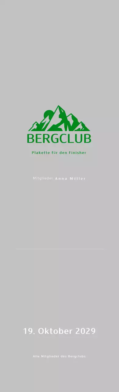 Grüne einfache Bergsteigerplakette