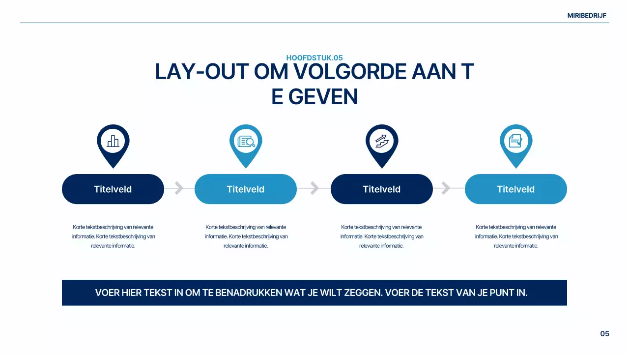 Een eenvoudig globaal bedrijfsplan in wit en blauw