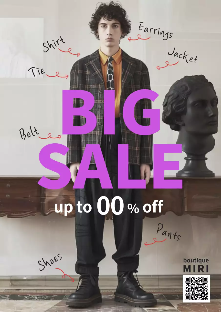 紫 モダン ファッション ポスター