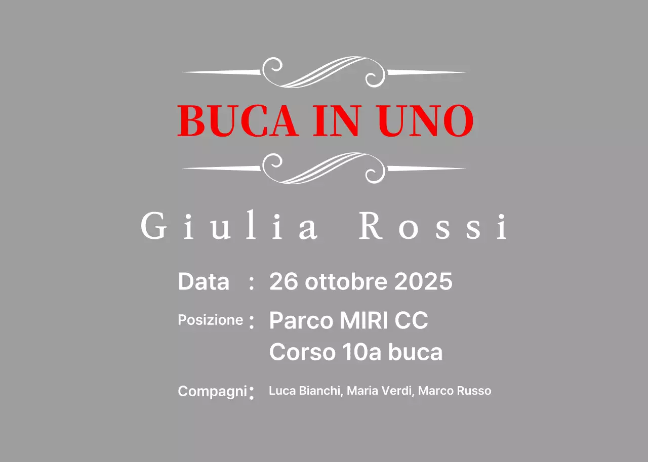 Celebrazione del golf classico