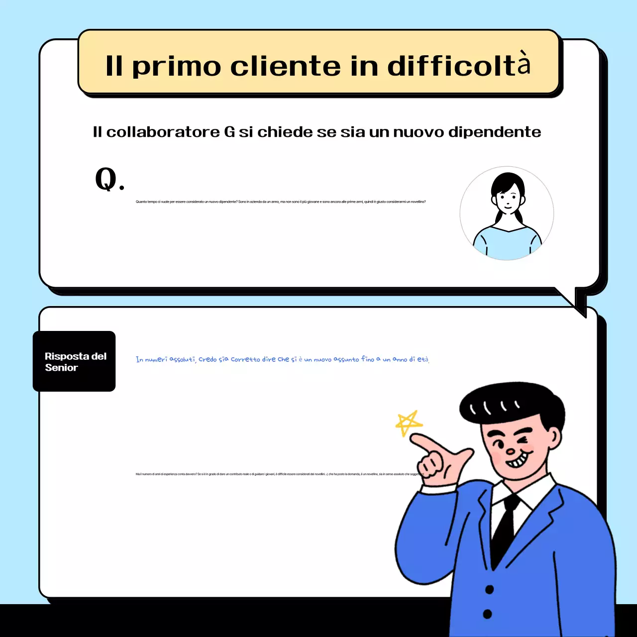 Tweet gag cartoon di colore azzurro