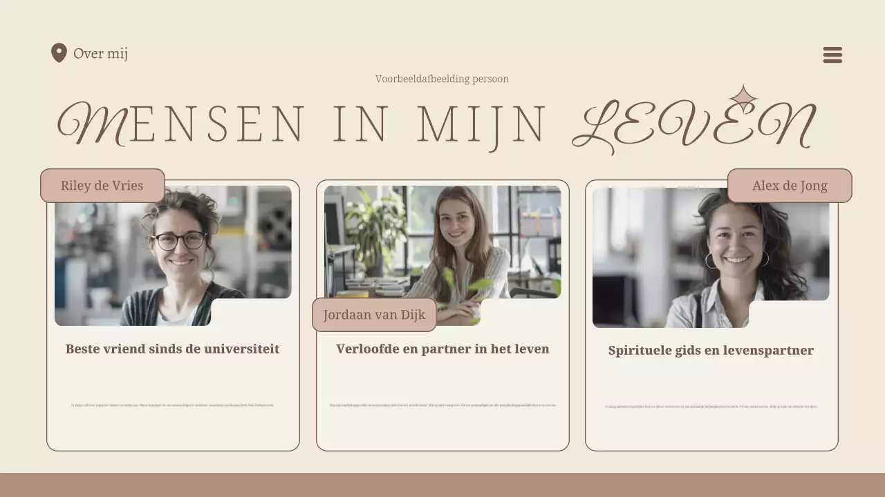 beige modern profiel layout