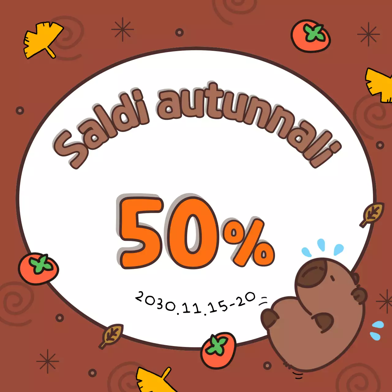 Copertura autunnale in marrone e arancione