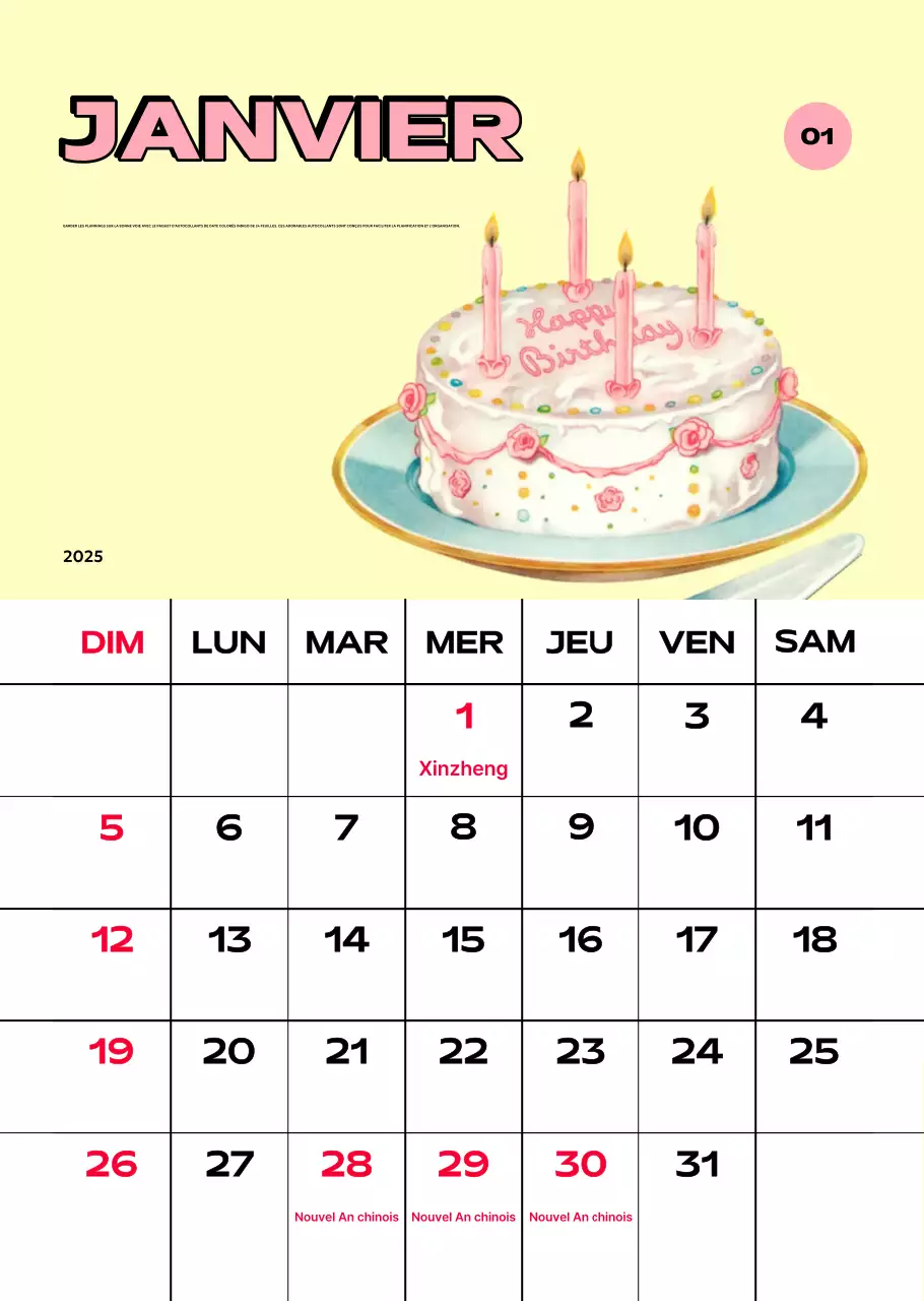 Calendriers colorés avec une variété d'illustrations rétro