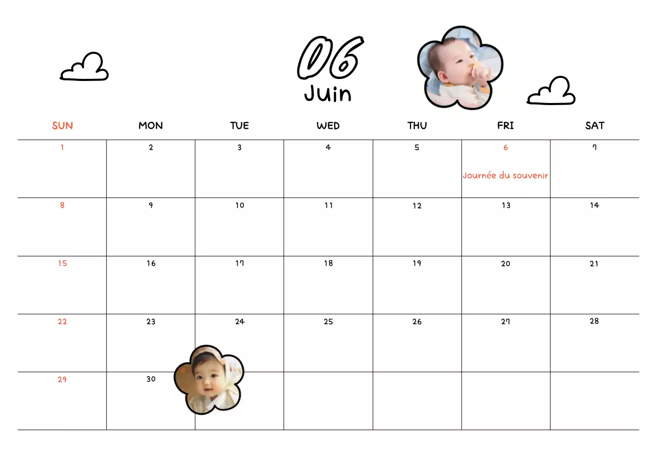 Calendrier jaune du Nouvel An