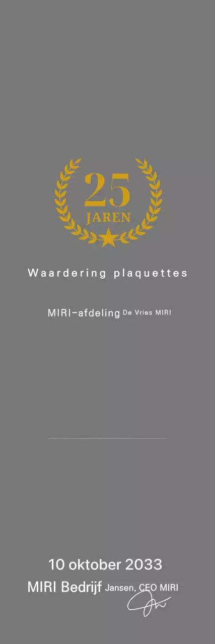 Eenvoudige bedankplaat