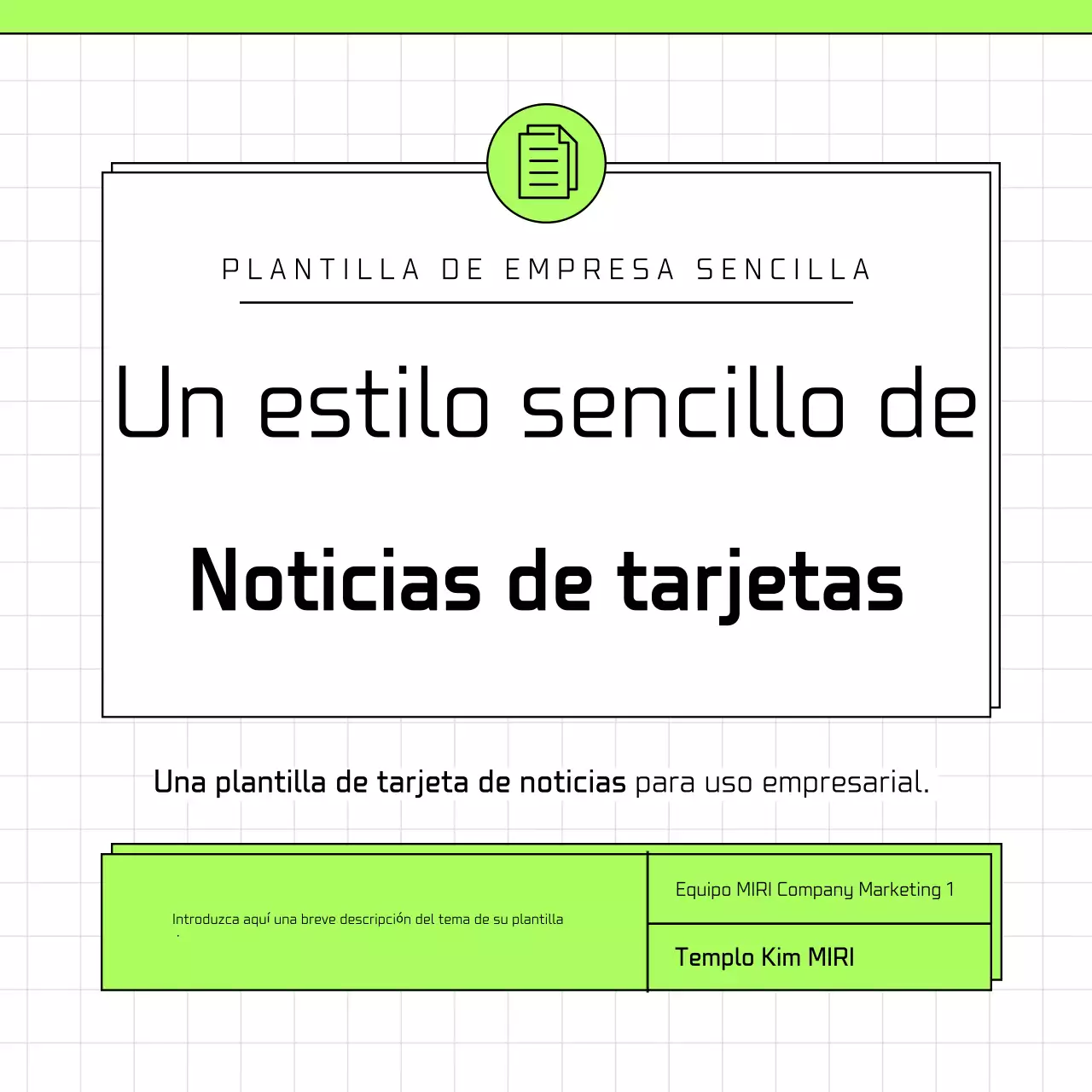 Estado de la Unión: plantilla de empresa sencilla