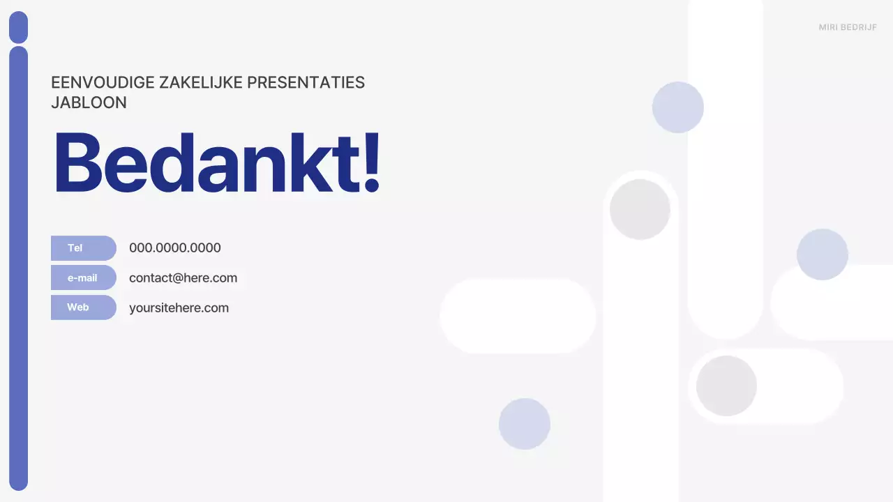 Een eenvoudig bedrijfsplan in blauw en grijs