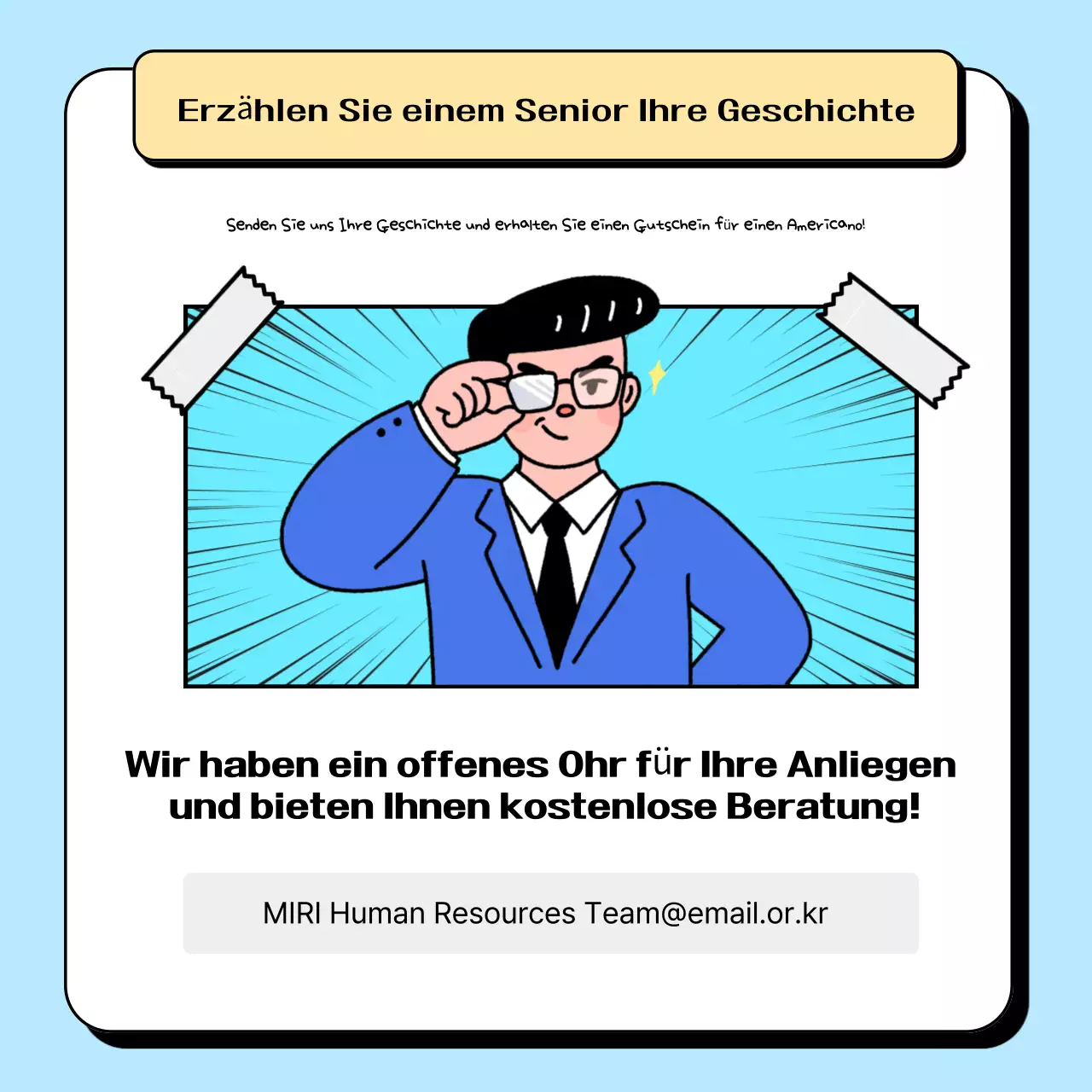 Hellblauer Gag-Cartoon-Tweet