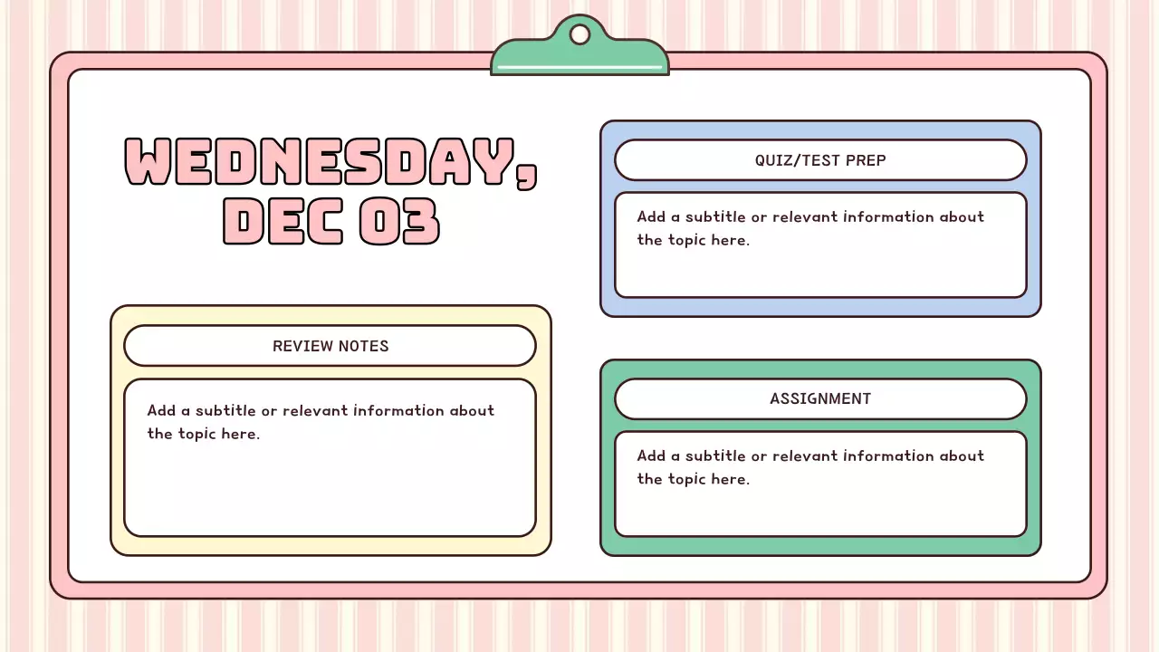 Pink Minimal Class Agenda Presentation