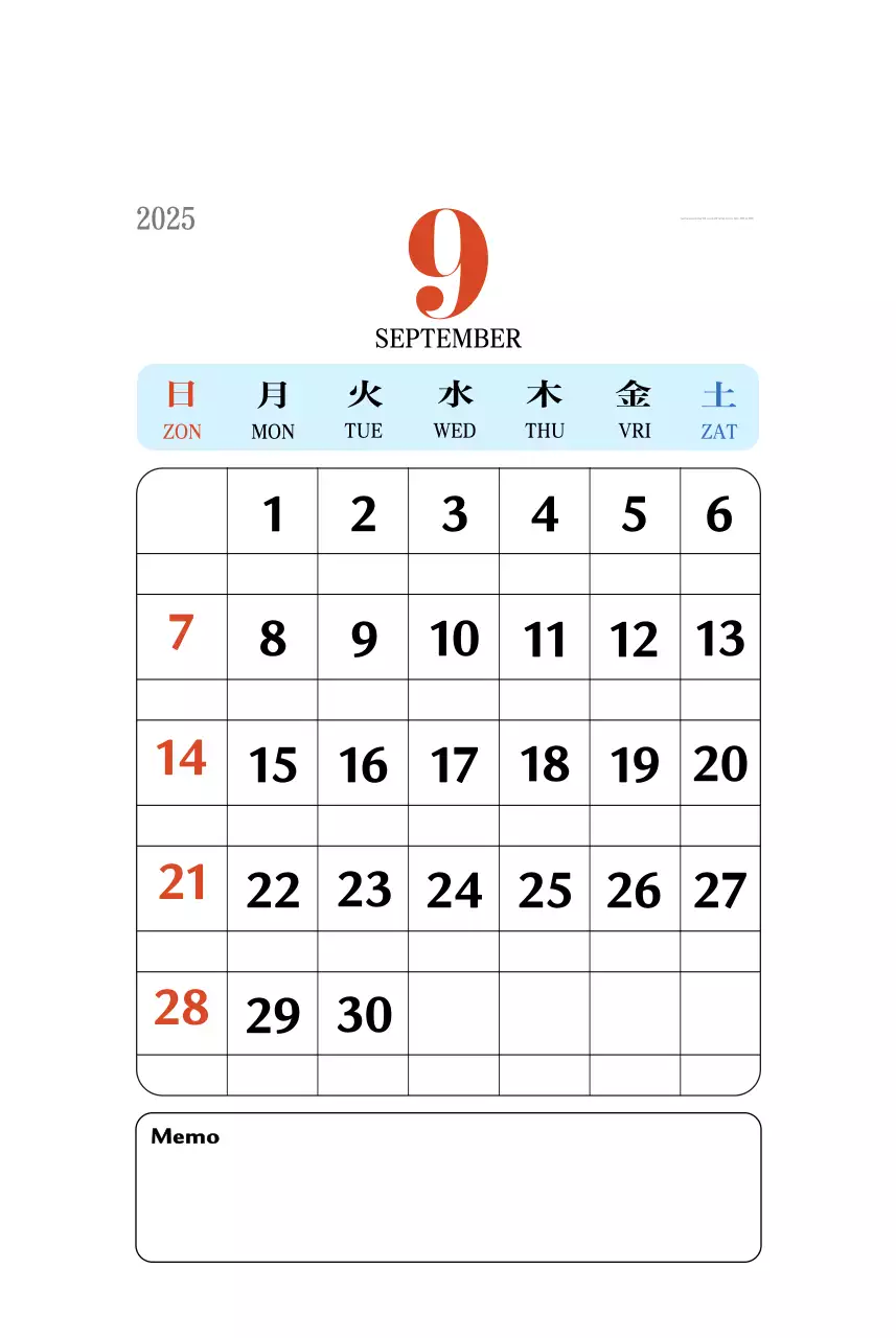 Retro concept memory kalender in rood