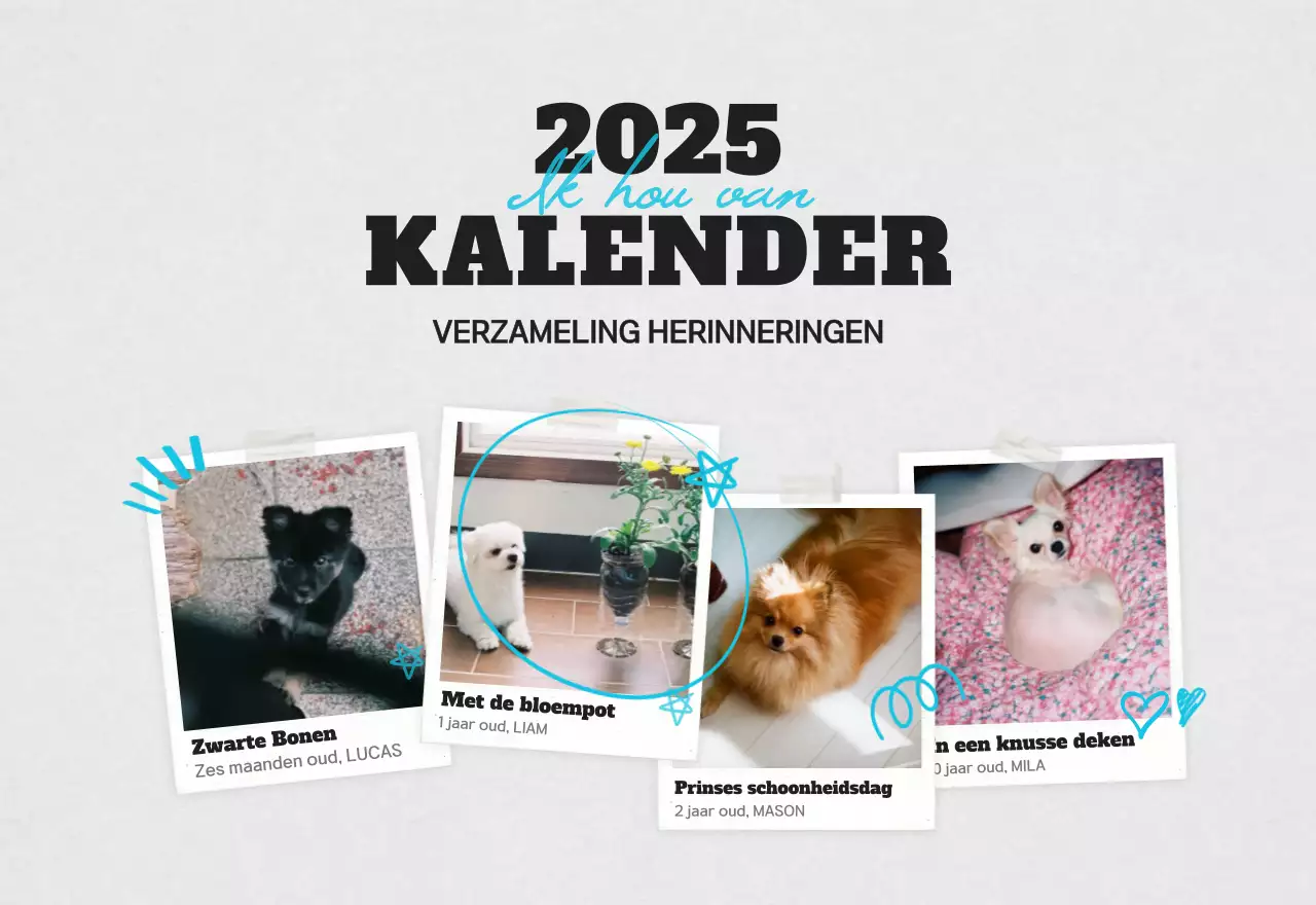 Witte schone fotokalender voor huisdieren