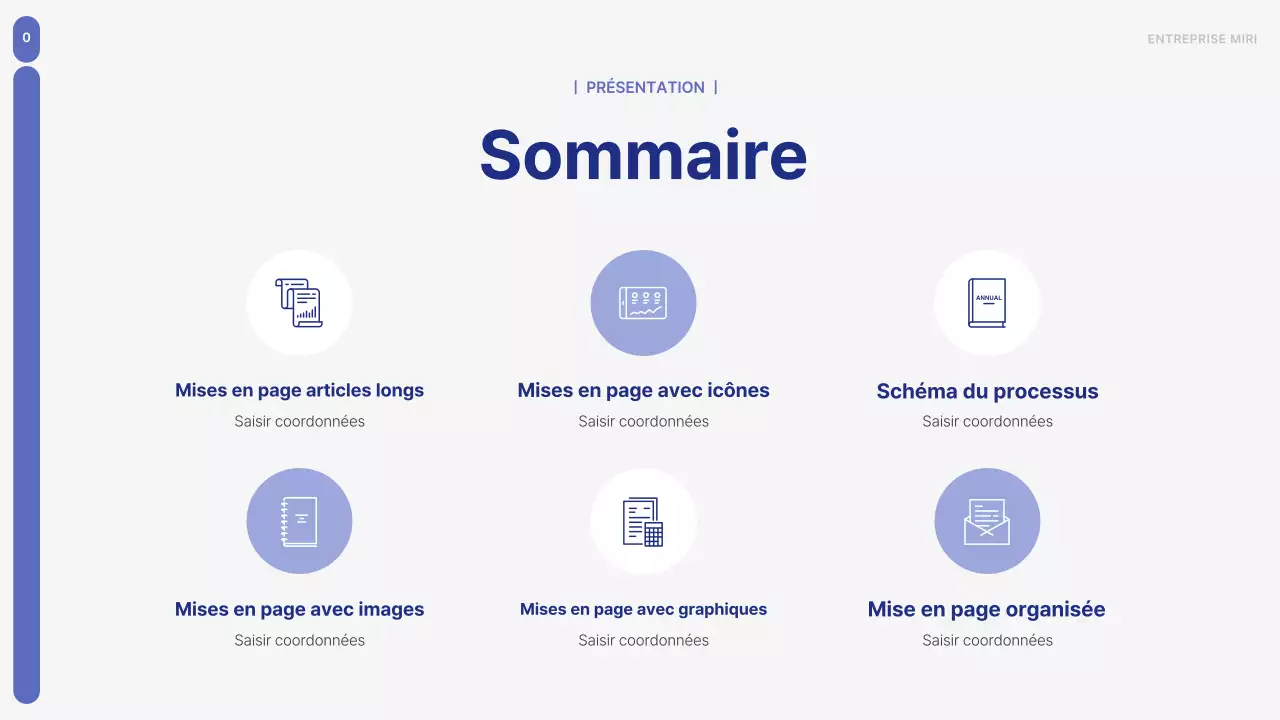 Un plan d'affaires simple en bleu et gris