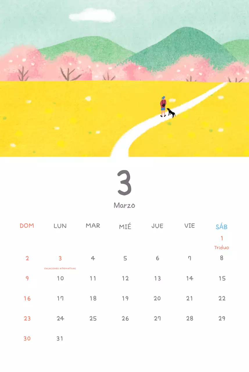 Simpáticos calendarios con adorables ilustraciones
