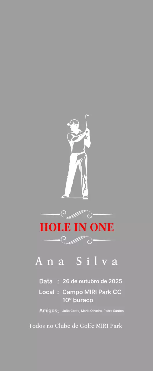 Placa de golfe clássica com uma ilustração de um golfista a jogar golfe