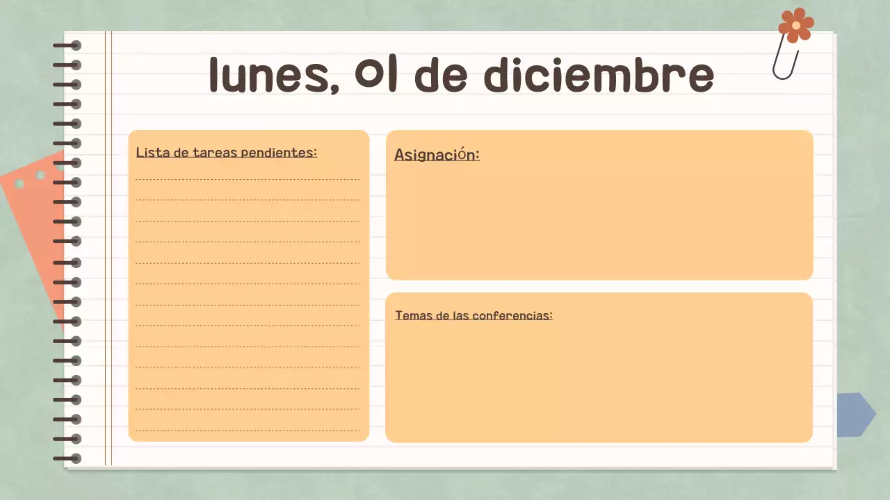 Cuaderno Pastel Sencillo Agenda de clase para el colegio